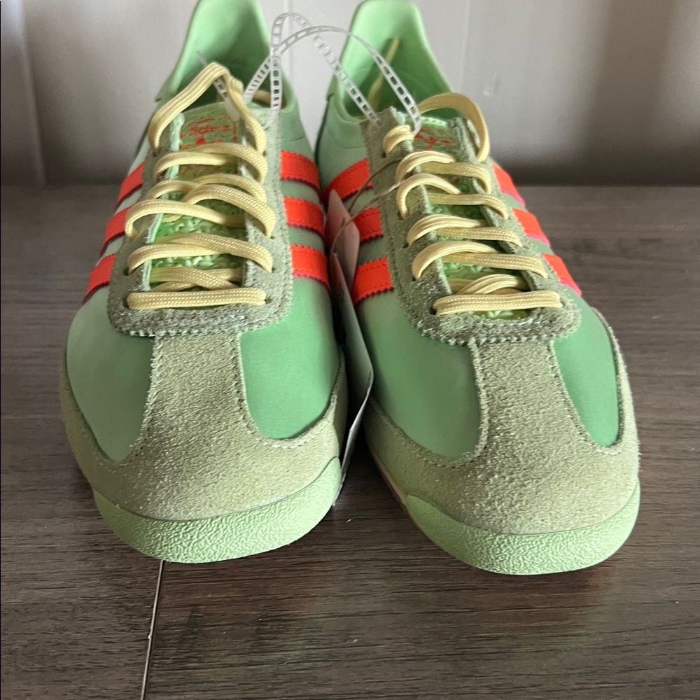 Adidas ARCHIVAL RUNNING SHOES SATIN SL 72 OG Shoes Semi Green Spark Solar Orange - Picture 8 of 13